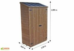 Armoire De Jardin En Bois Traité THT Avec étagères 1,24 X 2 M -MON AMENAGEMENT JARDIN Soldes armoire jardin bois tht etageres habrita