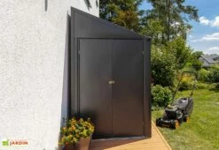 Armoire De Jardin En Acier Galvanisé 124 X 203 Cm -MON AMENAGEMENT JARDIN Soldes armoire jardin metal anthracite 1