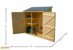 Armoire De Rangement Bois 16mm - 72 X 175 X 174 Cm -MON AMENAGEMENT JARDIN Soldes armoire rangement bois jardin abri mural 1