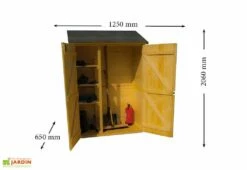 Armoire De Rangement Bois 16mm - 125 X 65 X 206 Cm -MON AMENAGEMENT JARDIN Soldes armoire rangement bois jardin abri mural 3 etageres 2