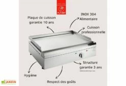 Plancha électrique En Inox 3120 W Avec Housse De Protection - 81 X 50 X 20 Cm -MON AMENAGEMENT JARDIN Soldes avantages plancha inox copie 1 2