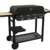 Barbecue Au Gaz Sur Chariot En Métal - 4 Brûleurs -MON AMENAGEMENT JARDIN Soldes barbecue au gaz sur chariot