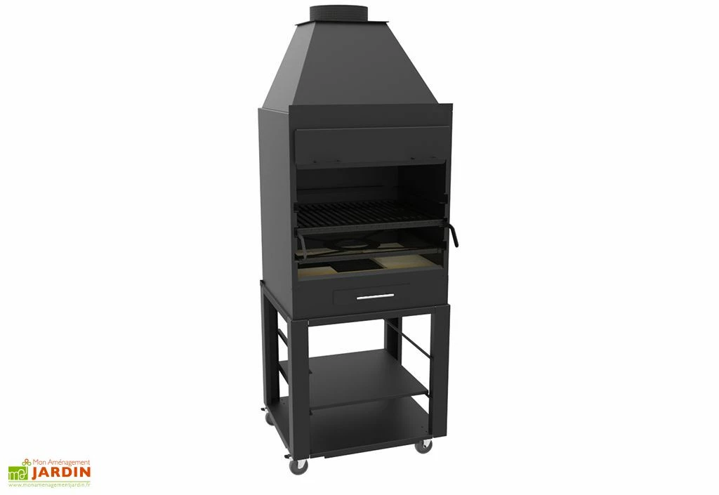 Barbecue Charbon Et Bois à Poser Ou Encastrer BF-60 Acier 62,5 X 55 Cm 4 Barbecue Charbon Et Bois à Poser Ou Encastrer BF-60 Acier 62,5 X 55 Cm – Image 2