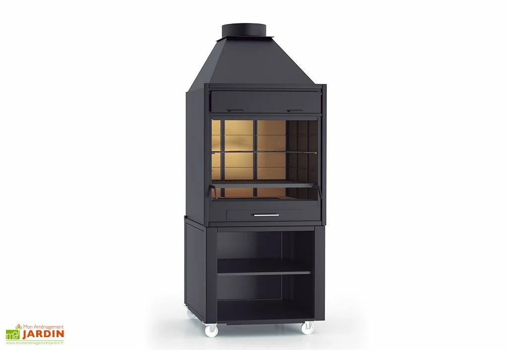 Barbecue Charbon Et Bois à Poser Ou Encastrer BF-70 Acier 68,5 X 63 Cm 4 Barbecue Charbon Et Bois à Poser Ou Encastrer BF-70 Acier 68,5 X 63 Cm – Image 2