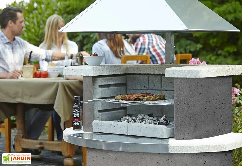Barbecue En Béton Au Charbon De Bois Zurich Anthracite 4 Barbecue En Béton Au Charbon De Bois Zurich Anthracite – Image 2