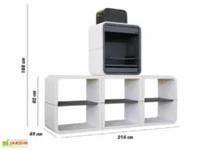 Barbecue Design En Béton SUN05 -MON AMENAGEMENT JARDIN Soldes barbecue modulable beton hydrofuge blanc sun05