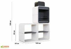 Barbecue Design En Béton SUN03 -MON AMENAGEMENT JARDIN Soldes barbecue modulable sun03 beton hydrofuge blanc