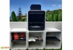 Barbecue Design En Béton SUN05 -MON AMENAGEMENT JARDIN Soldes bbq charbon beton blive sun05