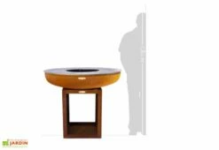 Braséro Barbecue En Acier Et Inox Avec Bûcher Ø102 Cm – Carus L -MON AMENAGEMENT JARDIN Soldes brasero acier barbecue grille cuisson remundi carus l