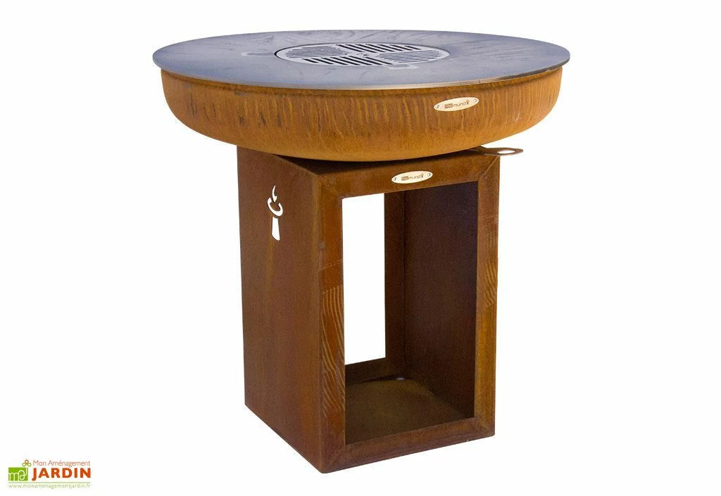 Braséro Barbecue En Acier Et Inox Avec Bûcher Ø82 Cm – Carus M 4 Braséro Barbecue En Acier Et Inox Avec Bûcher Ø82 Cm – Carus M – Image 2