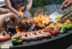 Braséro Barbecue En Acier Et Inox Ø102 Cm H105 Cm – Nero L105 -MON AMENAGEMENT JARDIN Soldes brasero acier barbecue grille cuisson remundi nero l 2 1