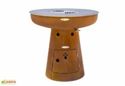 Braséro Barbecue En Acier Et Inox Ø102 Cm H105 Cm – Nero L105