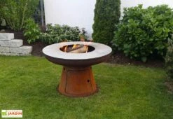 Braséro Barbecue En Acier Et Inox Ø102 Cm H68 Cm – Nero L68 -MON AMENAGEMENT JARDIN Soldes brasero acier barbecue grille cuisson remundi nero l68 1