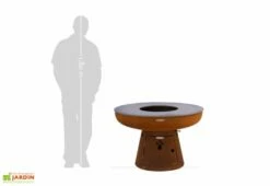 Braséro Barbecue En Acier Et Inox Ø102 Cm H68 Cm – Nero L68 -MON AMENAGEMENT JARDIN Soldes brasero acier barbecue grille cuisson remundi nero l68