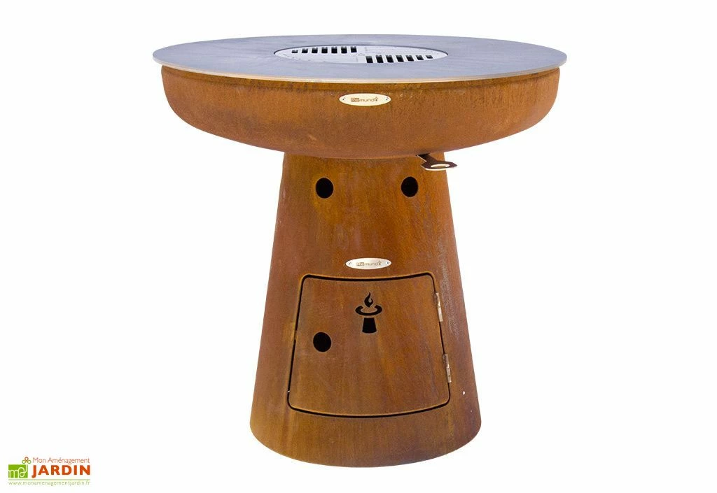 Braséro Barbecue En Acier Et Inox Ø82 Cm H79 Cm – Nero M 3 Braséro Barbecue En Acier Et Inox Ø82 Cm H79 Cm – Nero M