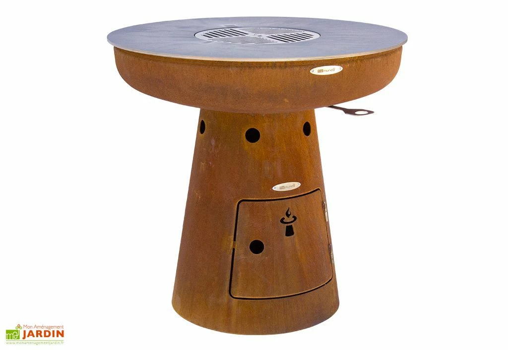 Braséro Barbecue En Acier Et Inox Ø82 Cm H79 Cm – Nero M 4 Braséro Barbecue En Acier Et Inox Ø82 Cm H79 Cm – Nero M – Image 2