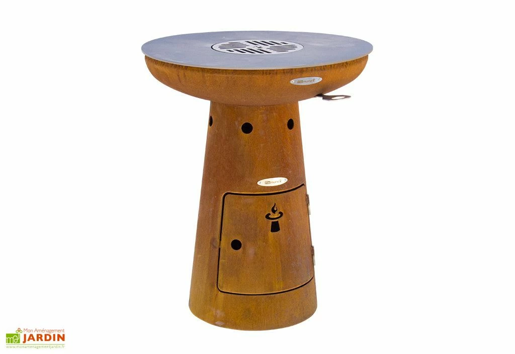 Braséro Barbecue En Acier Et Inox Ø62 Cm H75 Cm – Nero S 3 Braséro Barbecue En Acier Et Inox Ø62 Cm H75 Cm – Nero S