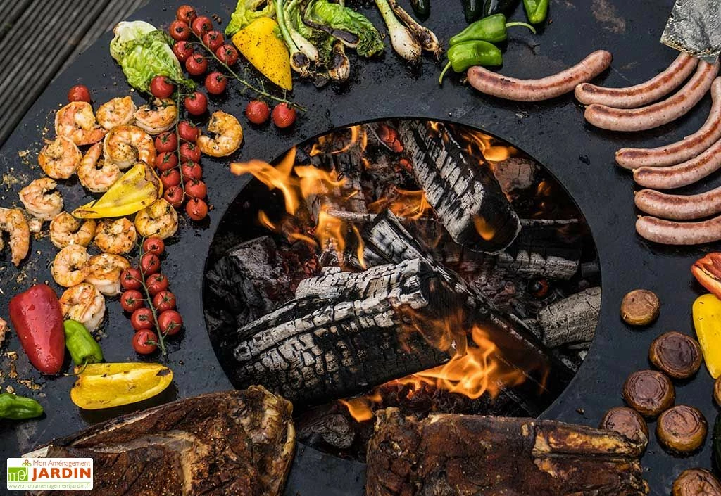 Braséro Barbecue En Acier Et Inox Ø62 Cm H75 Cm – Nero S 4 Braséro Barbecue En Acier Et Inox Ø62 Cm H75 Cm – Nero S – Image 2