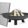 Braséro En Acier Bali + Grille De Cuisson (plusieurs Dimensions) -MON AMENAGEMENT JARDIN Soldes brasero acier noir brut bali grille cuisson 1
