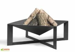 Braséro En Acier Cuba + Grille De Cuisson 70 Cm -MON AMENAGEMENT JARDIN Soldes brasero acier noir brut cuba grille cuisson 2