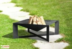 Braséro En Acier Cuba + Grille De Cuisson 70 Cm -MON AMENAGEMENT JARDIN Soldes brasero acier noir brut cuba grille cuisson 3