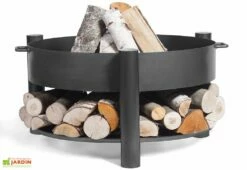 Braséro En Acier Montana + Grille De Cuisson (plusieurs Dimensions) -MON AMENAGEMENT JARDIN Soldes brasero acier noir brut montana grille cuisson 2