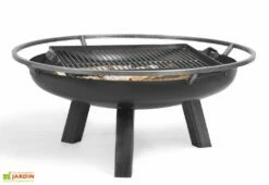 Braséro En Acier Porto + Grille De Cuisson (plusieurs Dimensions) -MON AMENAGEMENT JARDIN Soldes brasero acier noir brut porto grille cuisson 1