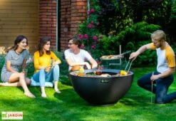 Braséro Barbecue En Acier Boule Noire 100 Cm 7 Braséro Barbecue En Acier Boule Noire 100 Cm -MON AMENAGEMENT JARDIN Soldes brasero barbecue acier noir boule 100cm plancha 2