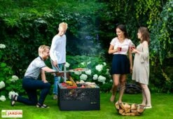 Braséro Barbecue En Acier Cube Small 75 X 45 Cm + Grille De Cuisson -MON AMENAGEMENT JARDIN Soldes brasero barbecue acier noir cube 75x45cm 5