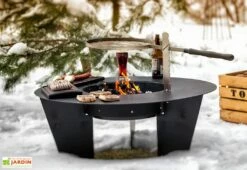 Braséro Barbecue En Acier Olymp 100 Cm + Grille De Cuisson -MON AMENAGEMENT JARDIN Soldes brasero barbecue acier olymp 100cm grille cuisson 2