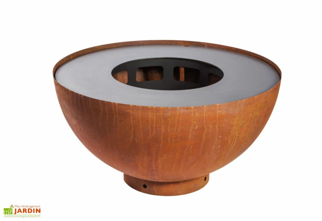 Braséro Barbecue En Acier Boule Oxydé 100 Cm 3 Braséro Barbecue En Acier Boule Oxydé 100 Cm