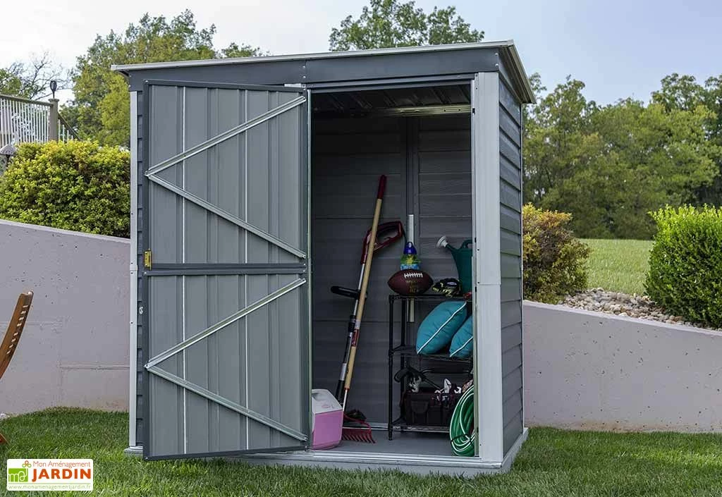 Remise De Jardin En Acier Galvanisé 203 X 116 Cm 5 Remise De Jardin En Acier Galvanisé 203 X 116 Cm – Image 3