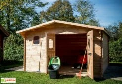 Abri De Jardin En Bois Douglas 28 Mm – 13,37 M² : 3,51 X 3,81 M