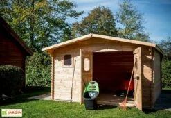Abri De Jardin En Bois Douglas 28 Mm – 15,28 M² : 4,01 X 3,81 M -MON AMENAGEMENT JARDIN Soldes cabane jardin bois douglas 28mm 15m2 dommar habrita