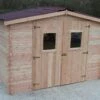 Abri De Jardin En Bois Douglas 28 Mm – 9,85 M² : 3,04 X 3,24 M -MON AMENAGEMENT JARDIN Soldes cabane jardin bois douglas 28mm habrita 9m2