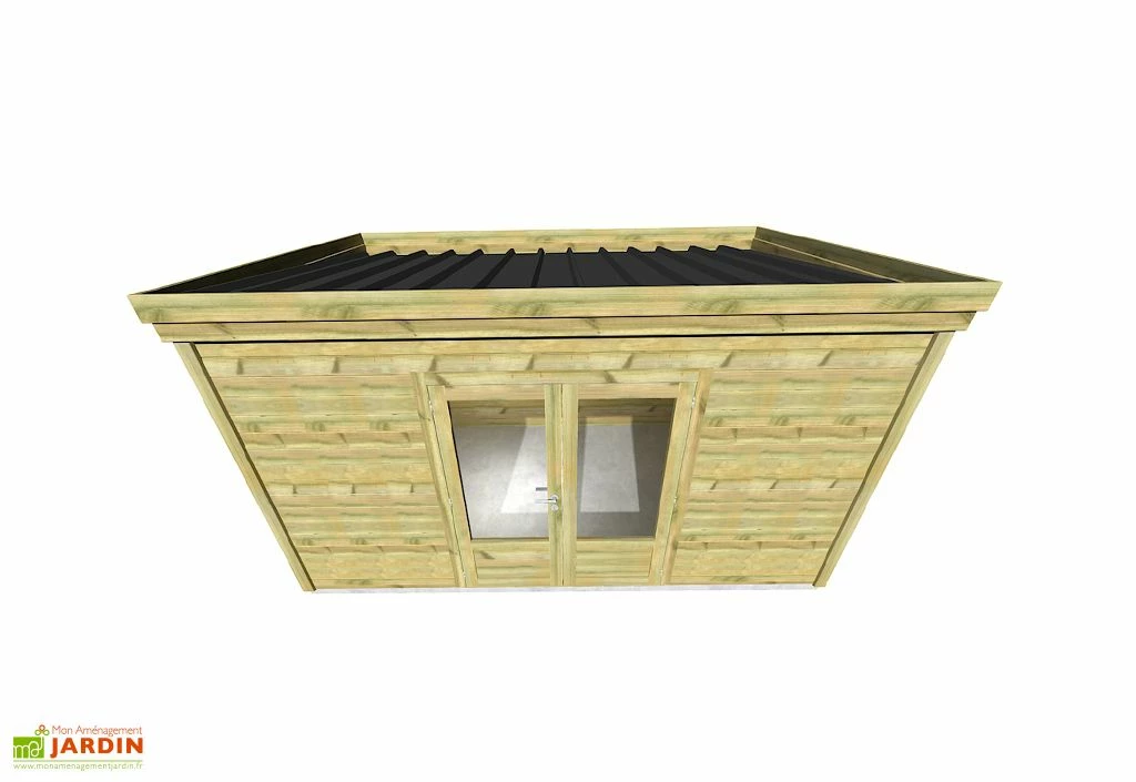 Abri De Jardin En Bois De Pin Traité Et Toiture Bac Acier – 10,5 M² 4 Abri De Jardin En Bois De Pin Traité Et Toiture Bac Acier – 10,5 M² – Image 2