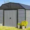 Abri De Jardin En Acier Galvanisé Gris Anthracite 8 M² -MON AMENAGEMENT JARDIN Soldes cabanon jardin acier galvanise gris anthracite 8m