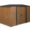 Abri De Jardin En Acier Galvanisé Imitation Bois 7 M² -MON AMENAGEMENT JARDIN Soldes cabanon jardin acier galvanise imitation bois 7m
