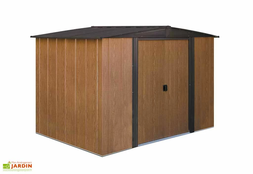 Abri De Jardin En Acier Galvanisé Imitation Bois 7 M² 3 Abri De Jardin En Acier Galvanisé Imitation Bois 7 M²