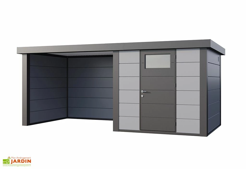 Abri De Jardin En Métal Avec Auvent Lounge – 12,5 M² 4 Abri De Jardin En Métal Avec Auvent Lounge – 12,5 M² – Image 2