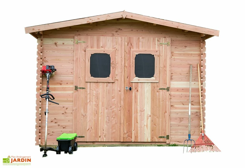 Abri De Jardin En Bois Douglas 28 Mm – 10,89 M² : 3,25 X 3,35 M 6 Abri De Jardin En Bois Douglas 28 Mm – 10,89 M² : 3,25 X 3,35 M – Image 4