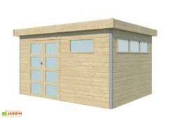 Abri De Jardin En Bois D’épicéa Brut Et Profilés En Aluminium - 11,3 M² -MON AMENAGEMENT JARDIN Soldes cabanon jardin bois profiles aluminium 11m2
