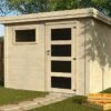 Abri De Jardin En Bois De Sapin Brut Paco 7,54 M² -MON AMENAGEMENT JARDIN Soldes cabanon jardin bois sapin brut paco