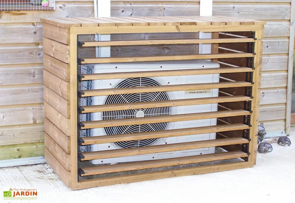 Cache Climatiseur Extérieur En Bois D’Épicéa Traité 132 X 58 X 147 Cm 4 Cache Climatiseur Extérieur En Bois D’Épicéa Traité 132 X 58 X 147 Cm – Image 2