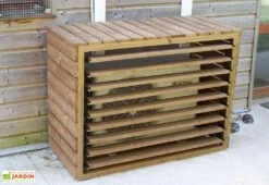 Cache Climatiseur Extérieur En Bois D’Épicéa Traité 132 X 58 X 98 Cm -MON AMENAGEMENT JARDIN Soldes cache climatiseur exterieur bois epicea traite 132 x 58 x 98 cm 2