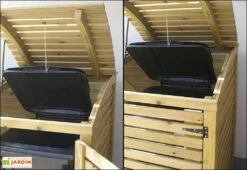 Cache-Poubelle Simple En Pin Autoclave Swing E (88x75x137cm) -MON AMENAGEMENT JARDIN Soldes cache poubelle bois autoclave 1 place 3