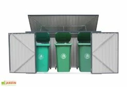 Cache-Poubelle Extérieur En Acier 100 X 235 X 131 Cm (3 Poubelles)