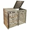 Cache Poubelle Double Bois Traité L.171,5 X H.134,7 Cm – New Chester -MON AMENAGEMENT JARDIN Soldes cache poubelle new chester 1