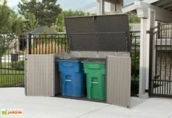 Lifetime Coffre De Rangement Extérieur En Résine Effet Bois - 2407 L 10 Lifetime Coffre De Rangement Extérieur En Résine Effet Bois - 2407 L -MON AMENAGEMENT JARDIN Soldes cache poubelle resine lifetime