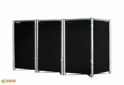 Cache-poubelle Triple En Acier Et Composite Aluminium 181 X 63 X 115 Cm
